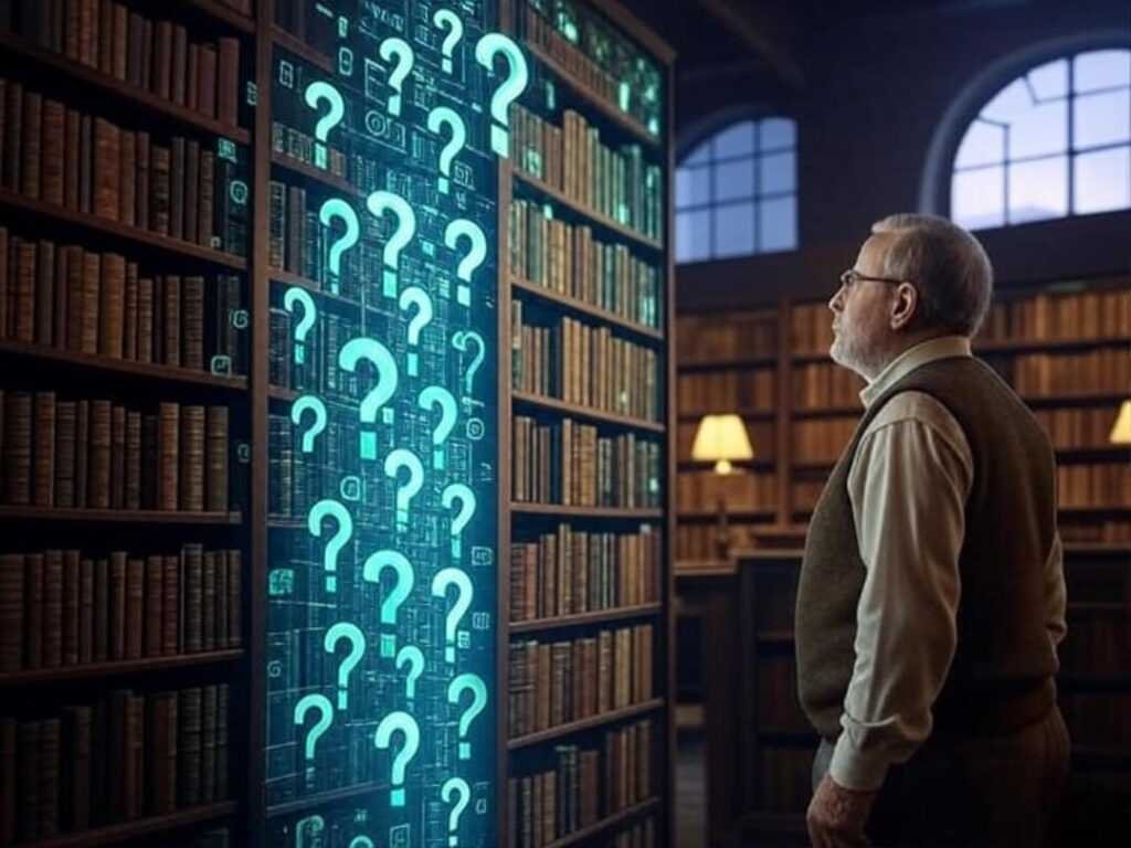 An old library transforms into a digital AI hub.