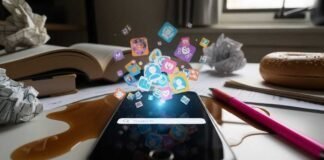 Personalization in Search: What Users Expect Now Chaotic desk with phone and floating user icons.