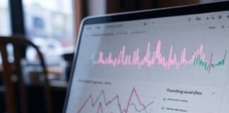 Cluttered Portland coffee table with laptop trends and spilled latte.
